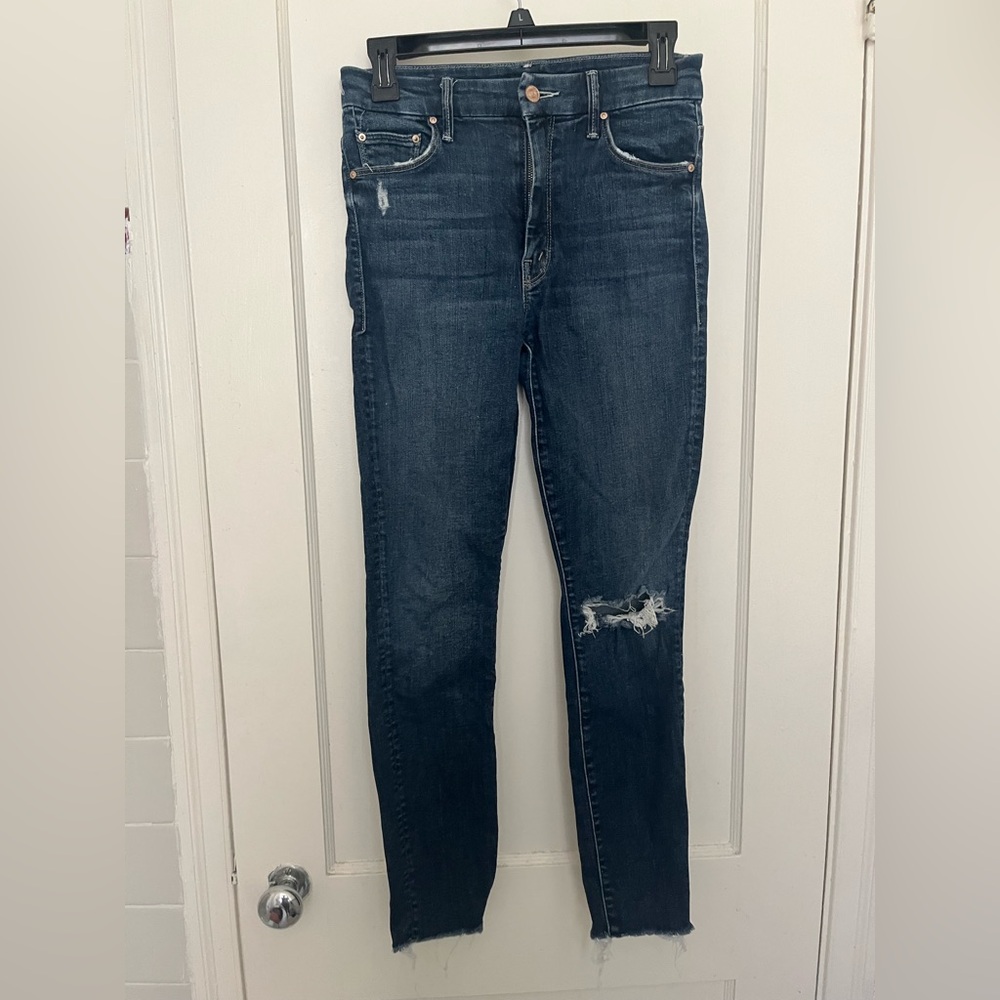 Mother High Waisted Looker Ankle Fray